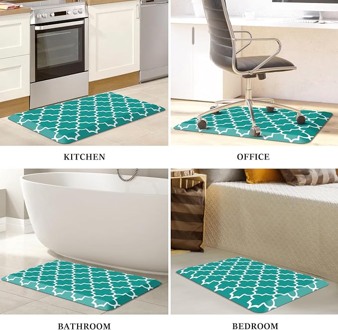 WISELIFE Anti Fatigue Floor Mat - 4/5 Inch Thick Kitchen Mat Non Slip Waterproof Heavy Duty Ergonomic Comfort Mat Durable for Home, Office, Sink, Laundry,(22" x 36", Green)