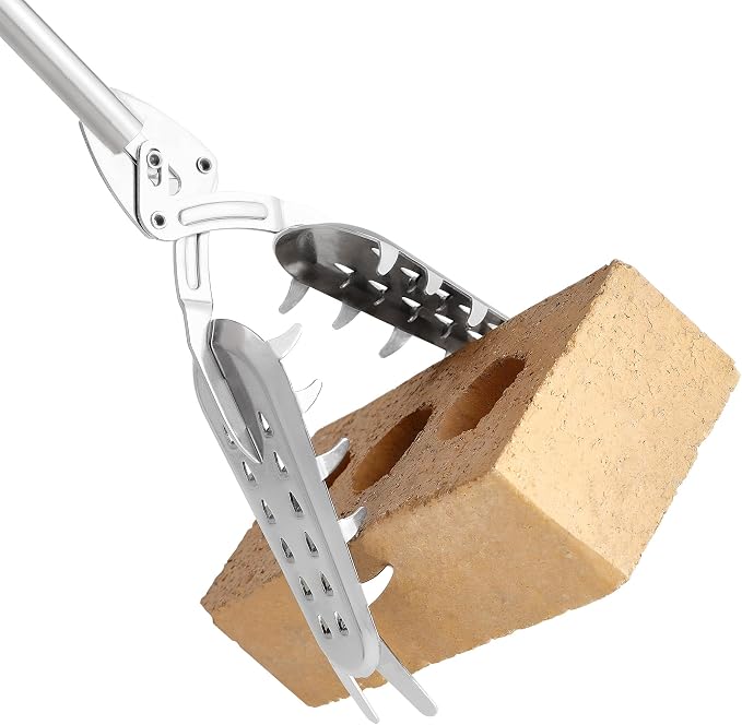 Premium Stainless Steel Reacher Grabber 49" – Heavy-Duty Trash Picker, Fireplace/BBQ Log Tongs, Snake Tongs & Snake Grabber, No-Wire Power Claw, Made in Korea, Outdoor Yard Tool | FTH