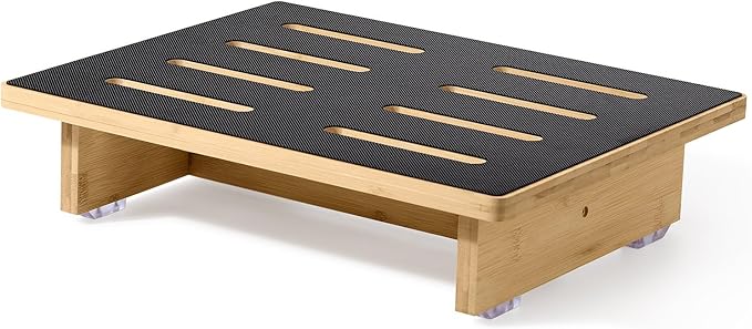 Roylvan Step Stool for Adults, 3.5" Bed Step for High Beds, Non-Slip Stepping Stool with Load Capacity of 440 lbs, Wooden Step Stool for Seniors, Kids, Bedside, Shower, Kitchen Use, Beech Wood/Black