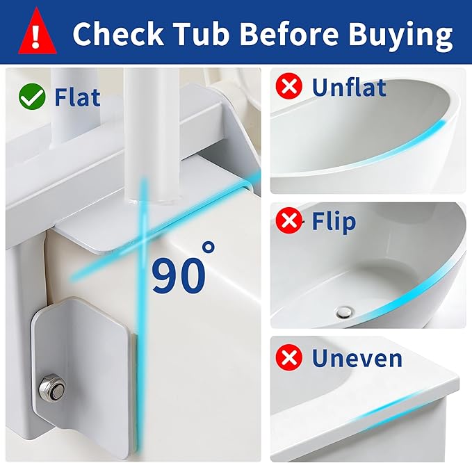 Adjustable Bathtub Grab Bar for Seniors - 3-Level Height Adjustment (13.7"-15.7"), Fits Tub Walls 3"-7", Safety Rail for Elderly & Disabled, Non-Slip Handle for Bathtub,Supports 300 lbs