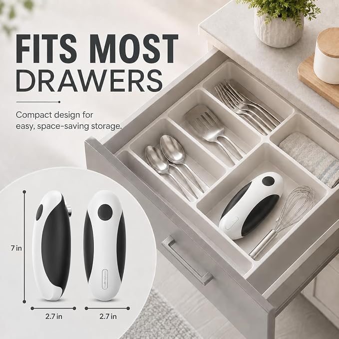 Electric Can Opener, USB-C Rechargeable Automatic Can Opener with Smooth Edge, One-Touch Operation, Magnetic Lid Hold, Easy Kitchen Gadget for Seniors, Fits Most Can Sizes