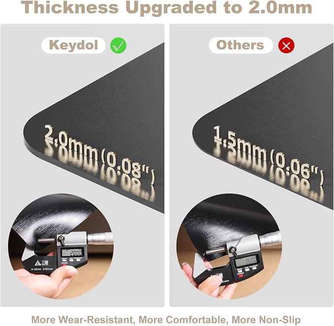 [Thickened to 2.0mm] 36"x 48" Office Chair Mat for Hardwood, Vinyl Computer Floor Mat, Anti-Slip Desk Mats for Hardwood, Easy to Clean Office Chair Floor Protector, Durable Rolling Chair Mat