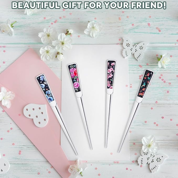 Chuangdi 4 Pieces Letter Opener Knife Fancy Stainless Steel Envelope Openers Slitter Lightweight Mail Opener Tool for Women Men Graduation Gift Office Home School Supplies(Elegant Style)