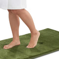 Memory Foam Bath Mat Non Slip Absorbent Super Cozy Velvet Bathroom Rug Carpet (60 inches X 17 inches, Green)