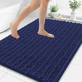 Smiry Bathroom Rugs Mat 48x32, Extra Soft Absorbent Chenille Bath Rugs, Non Slip Rubber Backing Machine Washable Quick Dry Bath Mats for Bathroom Floor, Tub, Shower, Home Decor Accessories, Deep Blue