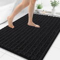Smiry Bathroom Rugs Mat 71x47, Extra Soft Absorbent Chenille Bath Rugs, Non Slip Rubber Backing Machine Washable Quick Dry Bath Mats for Bathroom Floor, Tub, Shower, Home Decor Accessories, Black