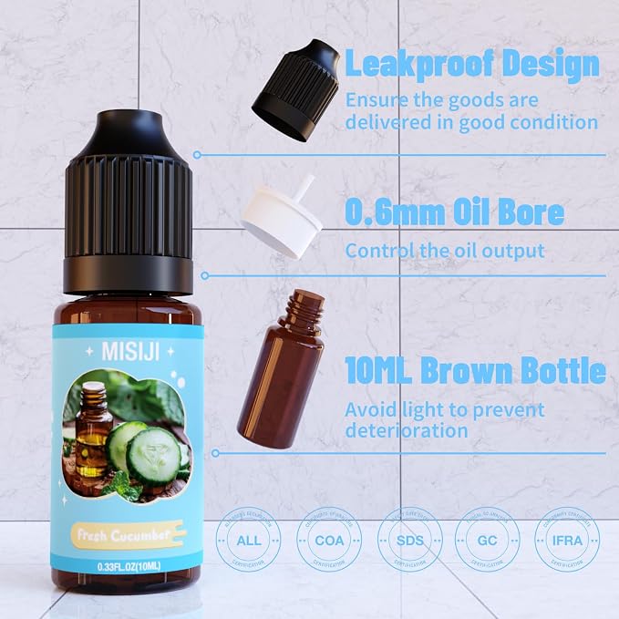 Clean Essential Oils,Fragrance Oil for Diffuser,Aromatherapy Essential Oils Set,6X 10ML