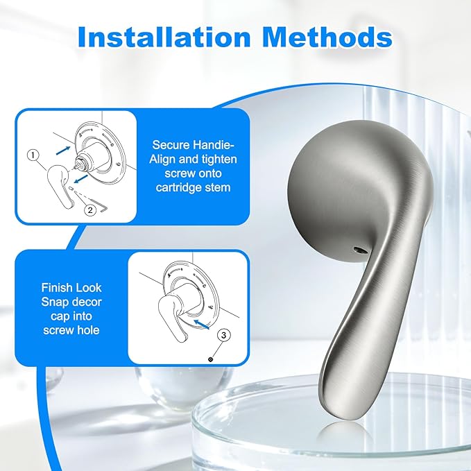 RP48717 Shower Handle Replacement, Compatible with Delta 13/14 Series Tub Shower Faucet, Single Handle Tub and Shower Faucet Handle (Brushed Nickel)