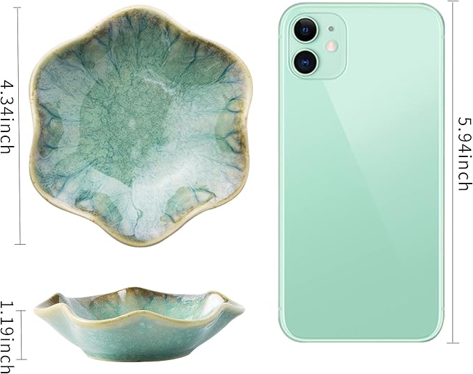 BEUNAIZER Jewelry Dish Tray, Ring Dish, Ceramic Trinket Tray, Key Bowl, Decorative Plate, for Friends Sisters Daughter Mother (Emerald Green)