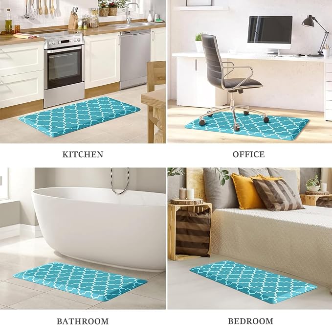 WISELIFE Anti Fatigue Floor Mat - 4/5 Inch Kitchen Mat Non Slip Waterproof Heavy Duty Ergonomic Comfort Mat Durable for Home, Office, Sink, Laundry,(17.3" x 39", Green)