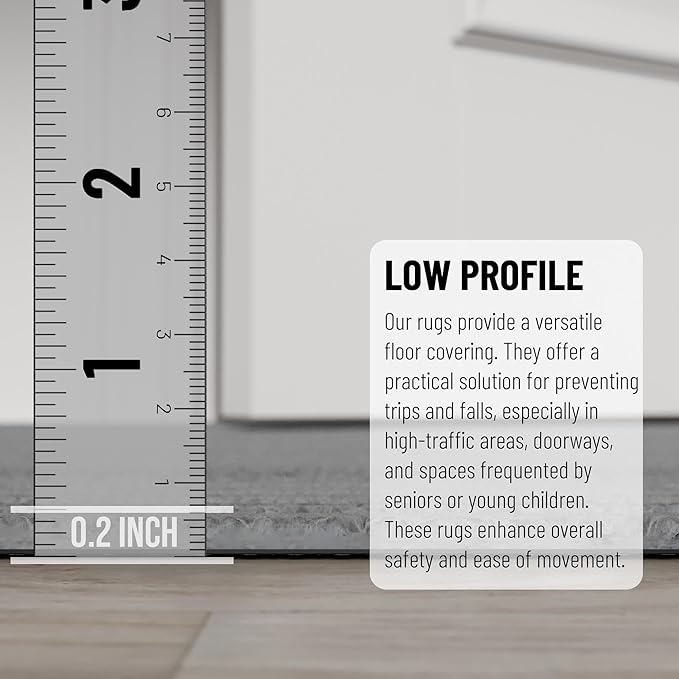 Ottomanson Mud Mat 3' x 3'11" Entryway Rug - Non-Slip Scraper Doormat for Muddy Paws, Dirt Trapping Indoor/Outdoor Mat for High-Traffic Areas, Kitchen, Garage, Patio, Gray