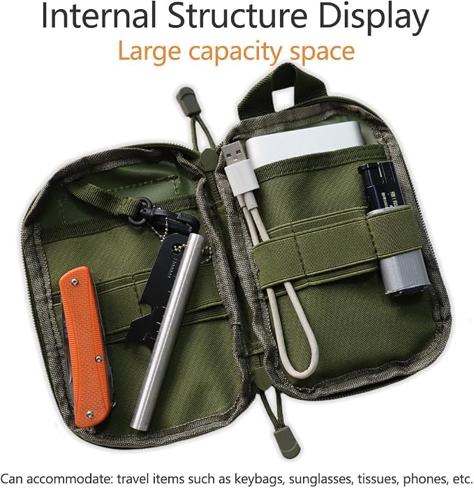 Tactical Molle Pouch – Compact EDC Utility Gear Pouch, Water-Resistant & Abrasion-Resistant 800D Nylon Belt Bag, Military Carry Accessory for Phone, Tools, and Essentials