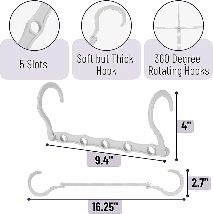 Mr. Pen- Space Saving Hangers, 16 pcs, 360° Rotating Hooks, Magic Cascading Hanger Organizer with 5 Enclosed Slots, Closet Organizers and Storage for Clothes, College Dorm Room Essentials