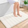 OLANLY Memory Foam Bath Mat 36x24, Super Soft Absorbent Bathroom Rugs, Quick Dry, Machine Washable Shower Floor Rugs, Bathmat Carpet, Bathroom Home Decor Accessories, Ivory