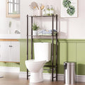 AmazerBath Bamboo Over The Toilet Storage Shelf, 2-Tier Over Toilet Bathroom Organizer Rack, Bathroom Shelves Over Toilet Space Saver, Espresso