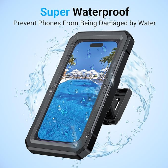 Coolpow Shower Phone Holder Waterproof【480°Rotatable】Retractable Adjustable Shower Phone Case Shower Stall Accessories for Bathroom Wall Phone Mount Stand Water Proof Anti Fog Case for 4-7"Cellphones