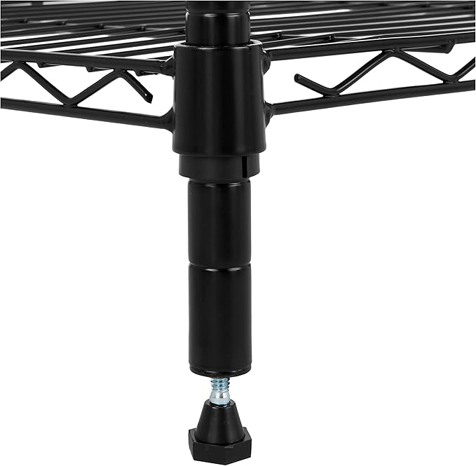 Amazon Basics 4-Shelf Adjustable Heavy Duty Steel Wire Rack Storage Shelving, Sturdy Garage Shelving, 350 lbs Capacity Per Shelf, Easy No-Tool Assembly, 36" x 14" x 54", Black