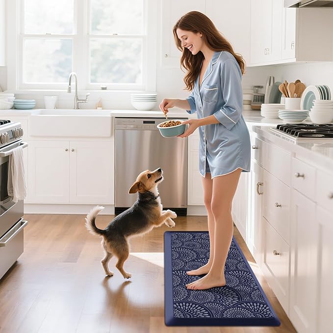Mattitude 4/5 Inch Kitchen Mat, 20x40in Heavy Duty Ergonomic Comfort Foam Standing Desk Mat, Waterproof Non-Slip Standing Mats and Rugs for Kitchen, Office, Black