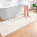 OLANLY Memory Foam Long Bathroom Rugs Runner 70x24, Super Soft Absorbent Bath Mat, Quick Dry, Machine Washable Shower Floor Rugs, Bathmat Carpet, Bathroom Home Decor Accessories, Ivory