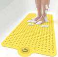 OTHWAY Bath Mat for Tub Non Slip: 39" X 17" Long Bathtub Mat with Hair Catcher│Big Drain Holes Shower Mats for Inside Shower│Machine Washable (Yellow)