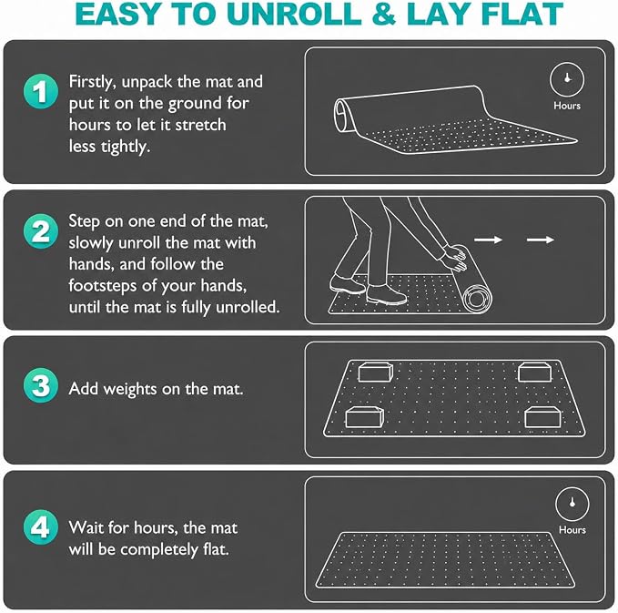 Thickened Chair Mat for Carpet - 47”X 35.5” Heavy Duty Office Chair Mat for Low-Pile Carpeted Floors. Carpet Protector for Office Computer Desk Chair. Easy Rolling, Clear