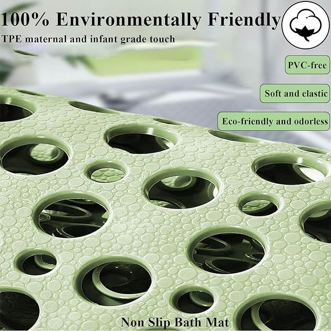 Casa and Beyond Shower Mat, Secure Shower Mats Easy to Clean, Showers Mat with Suction Cup, Washable Non-Slip Bathtub Mats for Inside Showers (Pink,27.6 * 15 in)