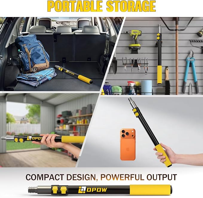 1.5-3ft Compact Paint Extension Pole - Perfect for Indoor Touch-ups & Window Cleaning - Lightweight Aluminum with Universal Thread - Quick Setup for Small Projects
