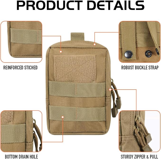 4-Pack Molle Pouch Tactical Molle Pouches Compact Utility EDC Waist Bag Pack