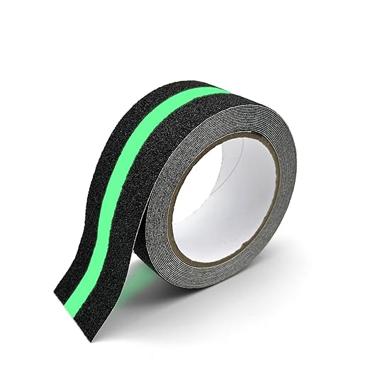 Anti Slip Tape with Glow in Dark, 2 inch x16.4ft Anti Slip Grip Tape for Stairs, Floors, Decks, Bathrooms & Outdoors, Waterproof PVC Non Skid Safety Tape with Glow at Night
