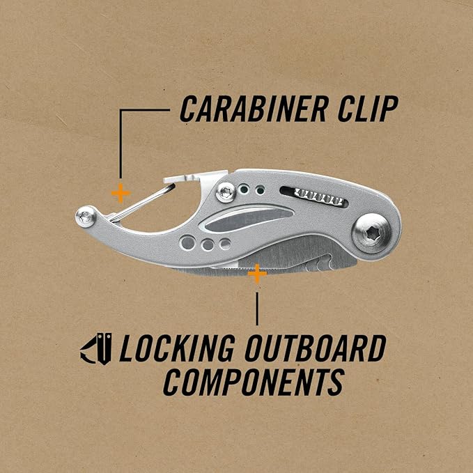 Gerber Gear Curve EDC Multitool 6-in-1 Pocket Knife Keychain with Pocket Screwdriver, Gifts for Men, Gray