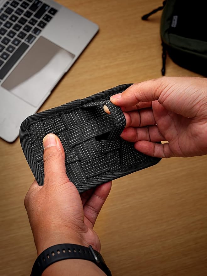 TACTICAL_GEEK EDC Organizer Board, Anti-Slip Elastic Woven Board, Utility Bag Insert Panel for Small Gear, Backpack Accessories (TCM11-S-Black)