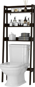 UTEX Over The Toilet Storage Shelf, 3-Tier Bathroom Shelves Over Toilet, Behind Toilet Bathroom Organizer (Espresso)