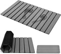 Extra-Large Foldable Stone Bath Mat for Bathroom, 2 Pcs Super Absorbent Diatomaceous Earth Bath Mat with Anti-Slip Leather Base, Quick Drying Modern Bath Stone Mat (Grey, 28" x 16" & 8" x 4")
