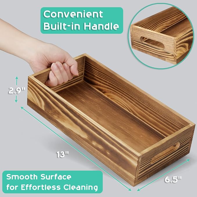 ALELION Bathroom Basket for Toilet Tank -Wooden Decorative Back of Toilet Basket Organizer for Organizing Paper, Towels, and Bathroom Accessories, Brown