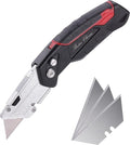 Bates Box Cutter - Folding Utility Knife With 3 Extra Blades, Retractable