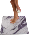 Enkosi Loofah Non-Slip Shower Mat - Shower Floors, Bathtub, Bathrooms, Wet Areas - Cushioned Bath Mat with Drain Holes - Quick Dry PVC, Secure Safety Pad Without Suction Cups (32x24 Marble Grey Blue)