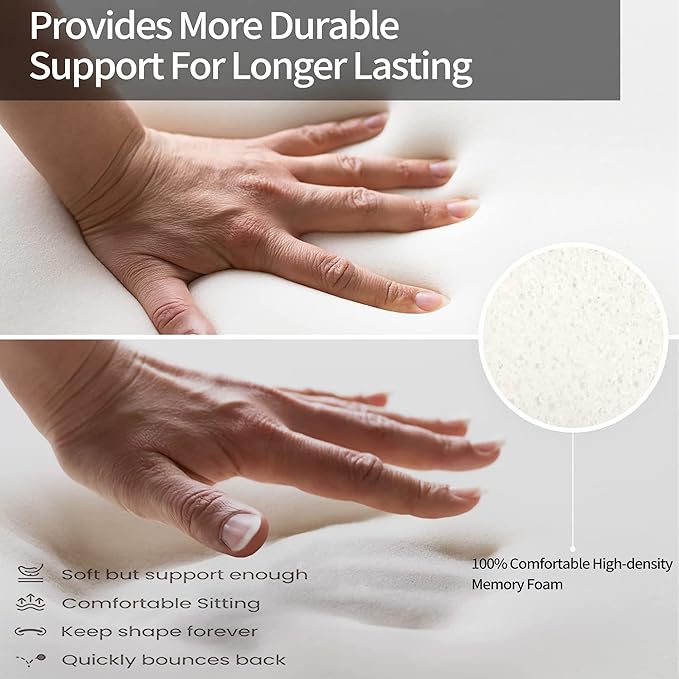 Cooling Gel Seat Cushion for Long Sitting - Memory Foam Chair Pillow for Sciatica Pain Relief - Orthopedic Gel & Memory Foam Coccyx Pad for Tailbone Pain - Office Chair Cushion for Back Pain