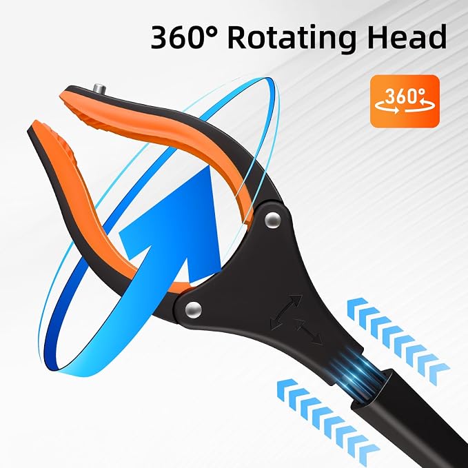 Grabber Reacher Tool,3-Pack 32" Foldable Reacher Grabber Pickup Tool with 360° Rotating Jaw & Magnetic Tip, GarbageTrash Picker Upper Grabber,Lightweight Grabbers for Seniors/Elderly