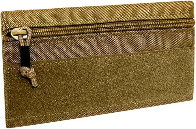 Tactical Admin Zipper Pouch with Hook and Loop, Carry On Bag Insert EDC Organizer Utility Storage Pocket Wallet for Snack Backpack Accessories Chest Ring