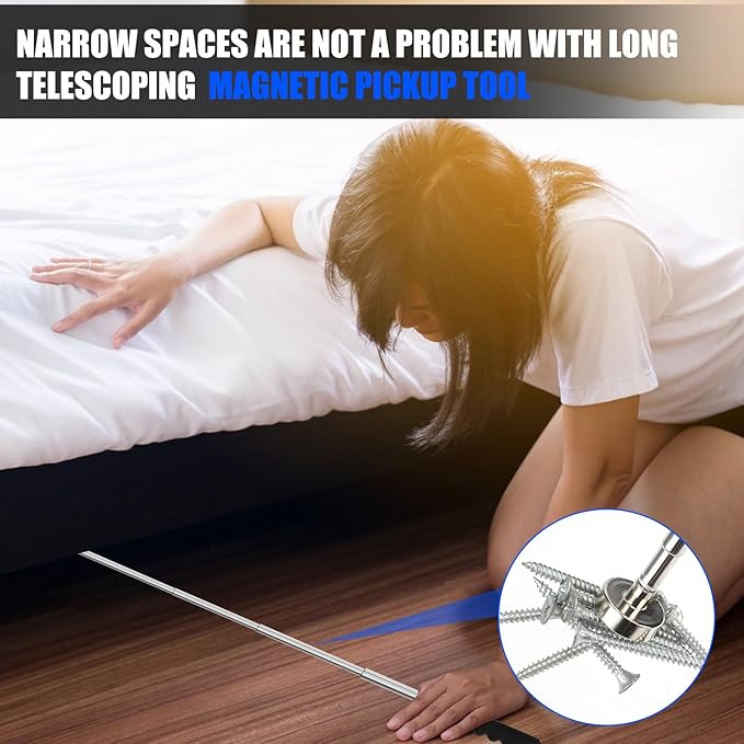 3PCS Telescoping Magnetic Pick Up Tool Extendable up to 31", 30lb 40lb 80lb Telescopic Magnet Stick with Extra Strong Magnet for Men, Husband, Birthday, Father's Day, Christmas