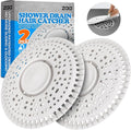 zaa Shower Drain Hair Catcher, Upgraded 2 Pack Premium Silicone Drain Protector & Shower Drain Cover for Regular Floor Drains of Shower Room, Bathroom, White