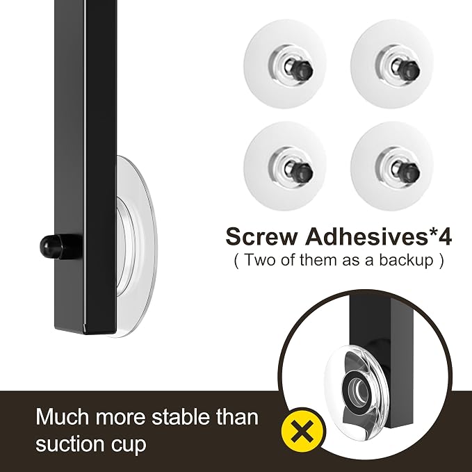 Orimade Adjustable Anti-slip Hanging Shower Caddy over Shower Head,Rustproof Bathroom Hanging shower Organizer with 4 Hooks for Razor,No Drilling Shower shelves Storage Rack,Black 4 Tier