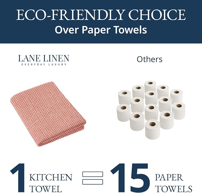 LANE LINEN Kitchen Towels Set of 12-100% Cotton, Quick-Drying 18” x 28” Absorbent Dish & Tea Towels, Premium Hand Towels for Drying Dishes - Christmas Red