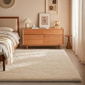Ophanie Area Rugs for Bedroom, Christmas Upgrade Non-Slip Ivory Fluffy Soft Shag Living Room Carpet, Indoor Floor 4x6 Fuzzy Shaggy Plush Nursery Rug for Kids Home Dorm Decor Aesthetic