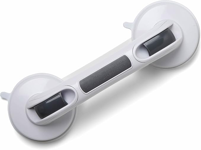Medline Bath Safety Suction Cup Assist Bar, 12 Inch - Secure Grip, Easy Installation, Ideal for Medical Patients, Hospitals, Nursing Homes, White (Pack of 3)
