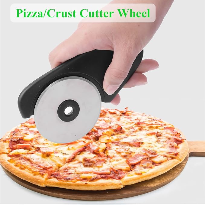 2 Pack Kitchen Gadgets Set 12 Pieces, Space Saving Cooking Tools Kitchen Accessories-Garlic Grinder, Cheese Grater, Vegetable Peeler, Pizza Cutter, Herb Stripper, Bottle Opener, Gadgets Gift Set