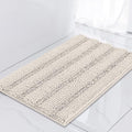 Turquoize Chenille Bath Rugs Shaggy Bathroom Rugs Non Slip Bath Mat for Bathroom 17 x 24 Bath Rug Extra Soft and Absorbent Area Rug, 17"x 24", Ivory