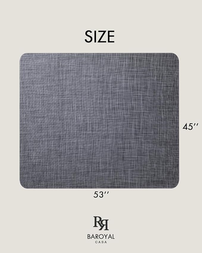 Baroyal Office Chair Mat for Hardwood Floor Under Desk Computer Rolling Chair Mat for Wood/Tile Floor Non-Slip Heavy Duty Desk Rug PVC Plastic Hard Floor Protector 45"x 53" (Cool Grey)
