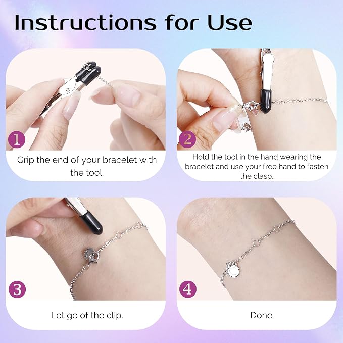 Zipper Helper Pull for Dresses and Bracelet Helper Tool Set, Zipper Puller Helper for Elderly, Women or Traveler, Dress Zipper Pull Helper, Easy to Use