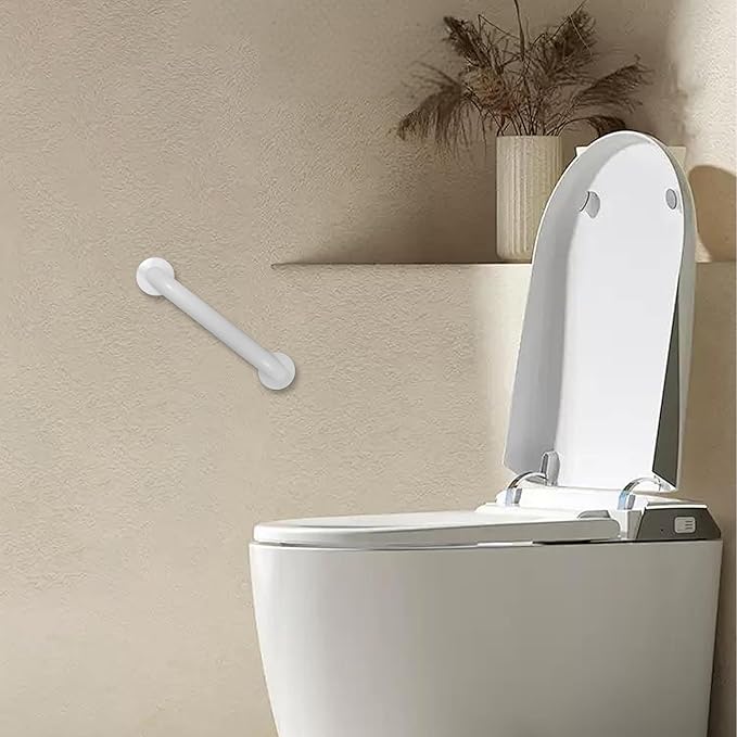 Shower Grab Bar, 2 Pack 16 Inch White Bathroom Safety Bar, 1.25" Diameter 304 Stainless Steel Grab Bars for Bathtubs and Showers, Handicap Shower Grab Bar for Seniors Elderly